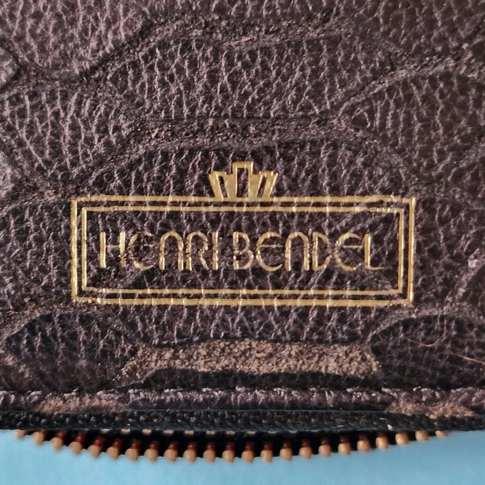 Vintage Henri Bendel Travel Makeup Case Compact Mirror Brown Alligator Embossed